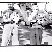 Boys at Northcote Training Farm school at Glenmore near Bacchus Marsh - holding piglets
